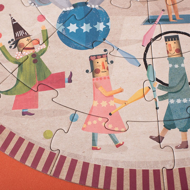 un rompecabezas redondo del circo